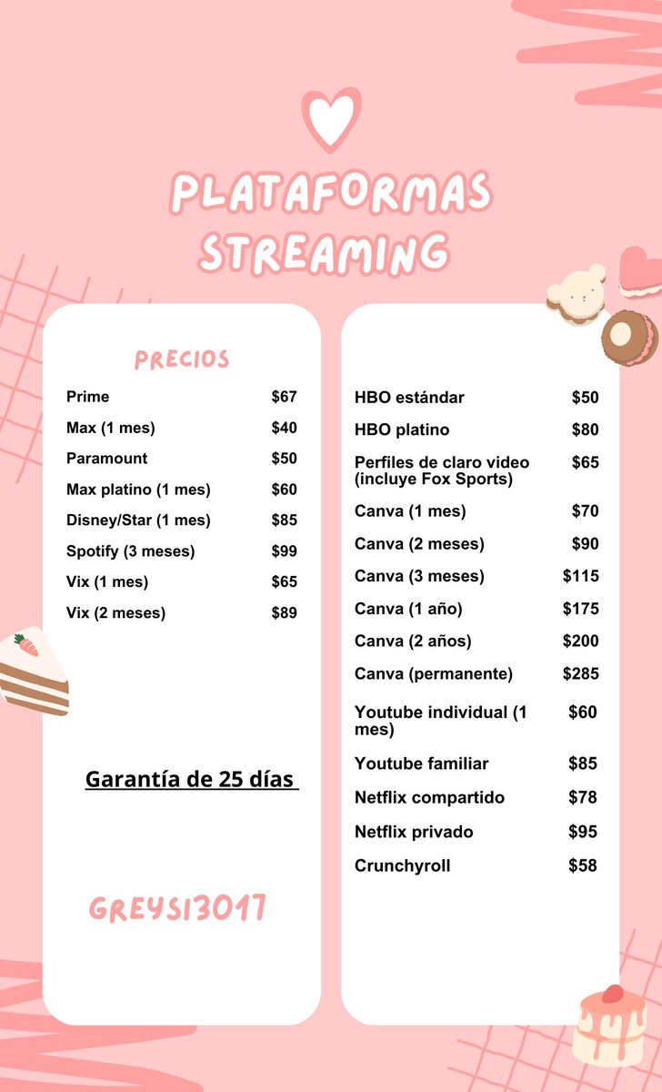 NKordeicute's tweet photo. Hola,tengo venta de plataformas streaming 🧋🎬🖥🍿 

Cuento con varias referencias 
Garantía de 25 días

Envíame mensaje https://t.co/91BJB8zkpU