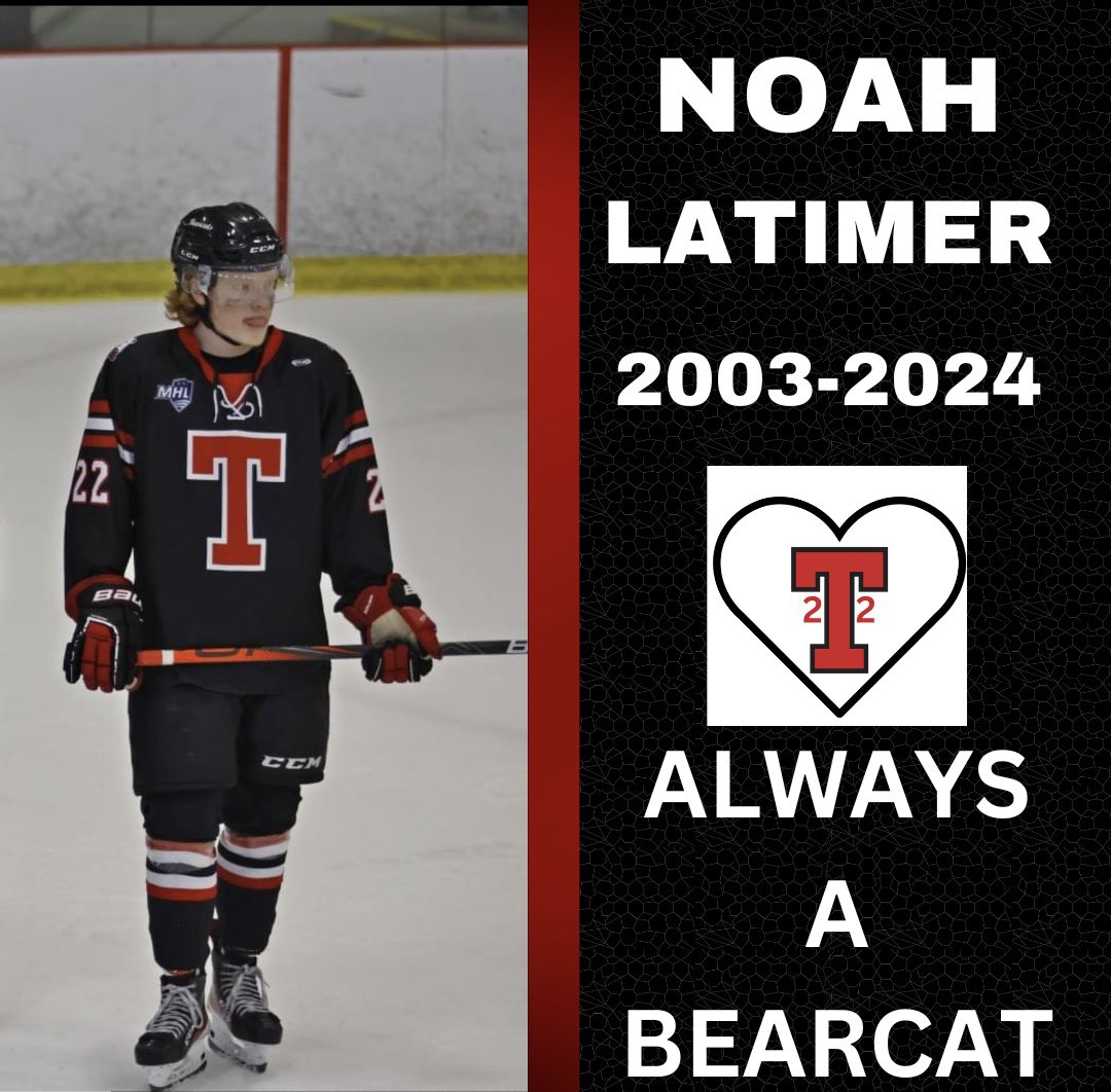 We are absolutely heartbroken to hear about the tragic accident involving 4 of our alumni this past weekend resulting in the loss of one of our own.

Noah Latimer played parts of 2 seasons with the Bearcats in 2021/22 and 2022/23.

Rest easy 22, forever in our hearts. ❤️🖤