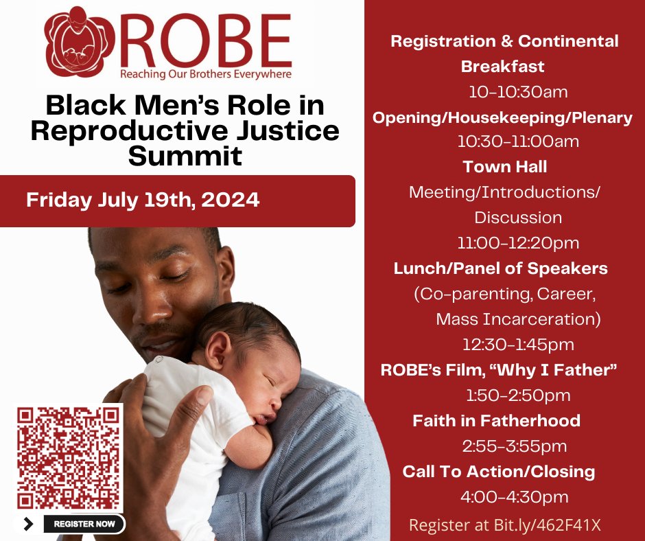 Support_ROBE's tweet photo. Georgia has one of the highest maternal mortality rates, with African American patients dying at three times the rate of white counterparts. Fathers can help with the right education and support. Join us for the Black Men’s Role in Reproductive Justice Summit! #ROBE https://t.co/xqJlR8hIEb