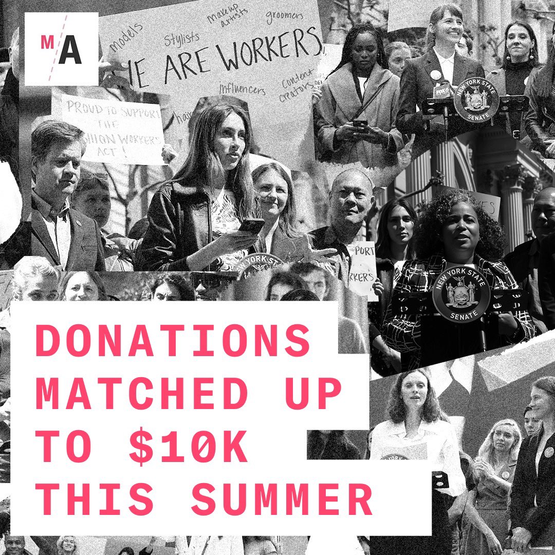 I’m thrilled that <a href="/cordesfdn/">Cordes Foundation</a> is generously matching up to $10K in donations to <a href="/modelallianceny/">Model Alliance</a> this summer! 

Help us create a more transparent and accountable fashion industry by making a tax-deductible donation today: modelalliance.org/donate