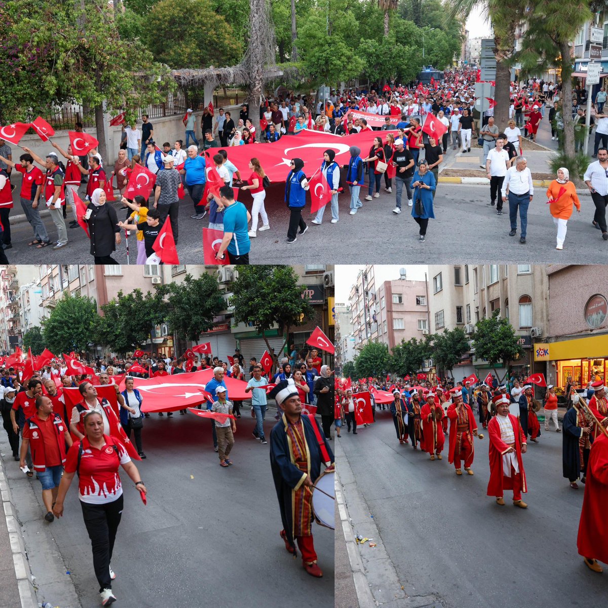 ahpehlivan53's tweet photo. Mersinli hemşehrilerimizle birlikte; “#15Temmuz Demokrasi ve Milli Birlik Günü Yürüyüşü” gerçekleştirdik.
15 Temmuz’u Milletimizin zaferi ile sonuçlandıran kahramanlarımıza selam olsun!

Aziz Şehitlerimizin ruhu şad olsun!

#MilletinZaferi🇹🇷
#15Temmuz 🇹🇷
#DemokrasiveMilliBirlikGünü 🇹🇷
#Mersin 🇹🇷