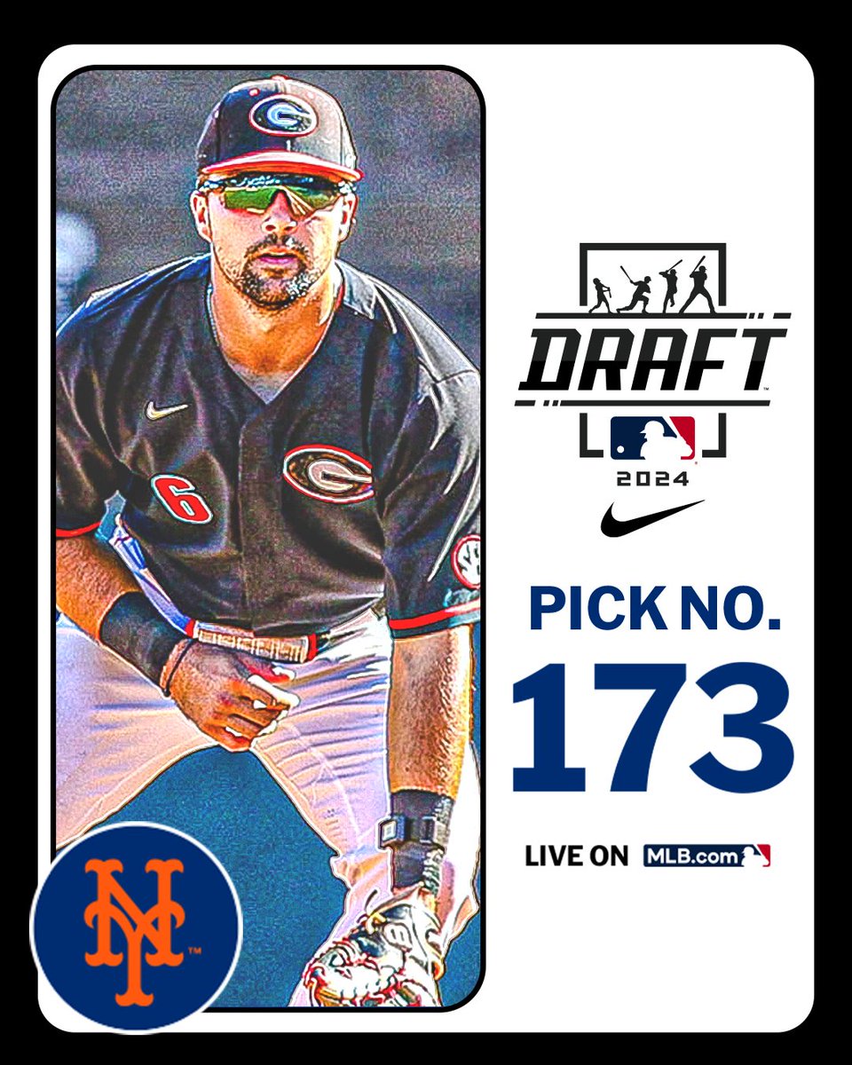 With their 6th-round pick (No. 173 overall), the <a href="/Mets/">New York Mets</a> select <a href="/BaseballUGA/">Georgia Baseball</a> first baseman Corey Collins, No. 170 on the Top 250 Draft Prospects list.

Watch LIVE: atmlb.com/3zJ3gua
