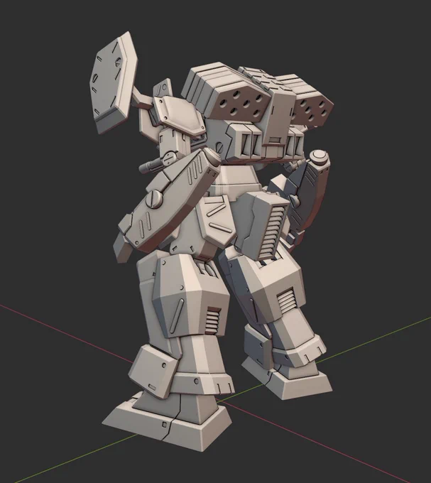 Elephant MT is nearing completion. At the point where I really just have to fine tweak things till it all works. This is by far the most complicated model I've attempted, but I'm really proud of it so far. #armoredcore #アーマードコア 