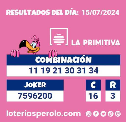 Buenas noches perol@s os dejamos los resultados del sorteo de hoy de La Primitiva esperamos que hayáis tenido mucha suerte.
        
        Para ver otros juegos anteriores, descarga nuestra #app, #BuenasNoches
        
        loteriasperolo.com/app