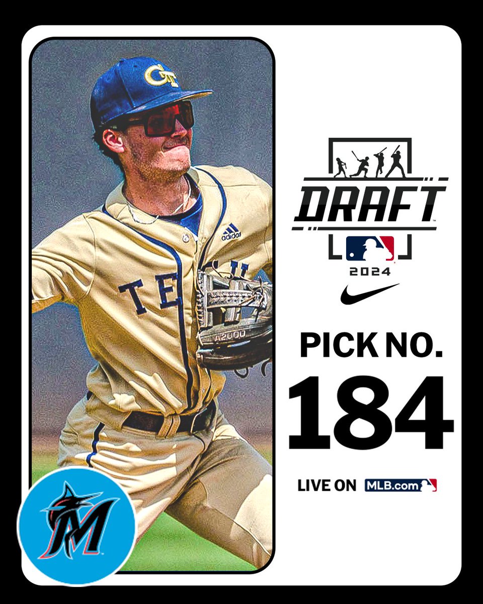 MLB Draft (@mlbdraft) on Twitter photo With their 6th-round pick (No. 184 overall), the <a href="/Marlins/">Miami Marlins</a> select <a href="/GTBaseball/">Georgia Tech Baseball</a> shortstop Payton Green, No. 169 on the Top 250 Draft Prospects list.
Watch LIVE: atmlb.com/3zJ3gua With their 6th-round pick (No. 184 overall), the <a href="/Marlins/">Miami Marlins</a> select <a href="/GTBaseball/">Georgia Tech Baseball</a> shortstop Payton Green, No. 169 on the Top 250 Draft Prospects list.
Watch LIVE: atmlb.com/3zJ3gua