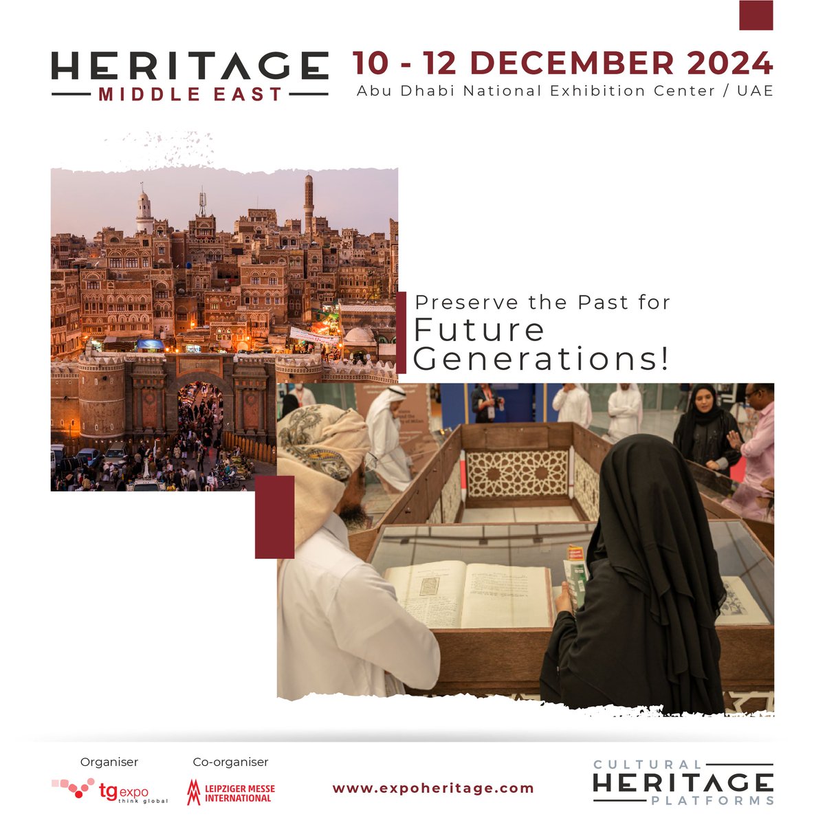 heritagemeast's tweet image. 🌟 Preserve the Past for Future Generations! 🌟 Join us at Heritage Middle East 2024, Dec 10-12, at ADNEC.

🔗 Exhibitor: expoheritage.com/heritagemiddle…

🎟 Free Ticket: onlinebilet.tgexpo.com/tr/heritage-mi…

#HeritageMiddleEast #CulturalConservation