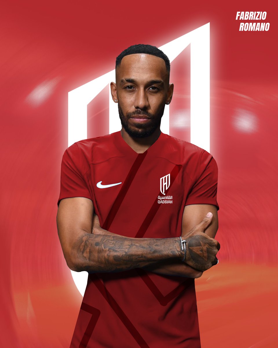 FabrizioRomano's tweet photo. 🚨🇸🇦 Olympique Marseille are prepared to let Pierre Emerick Aubameyang leave the club to join Al Qadsiah.

Auba will sign contract valid until June 2026 as new Nacho teammate.

↪️ OM are in negotiations over fee and payment terms with Al Qadsiah then… here we go. https://t.co/ZwtpYlSkQK