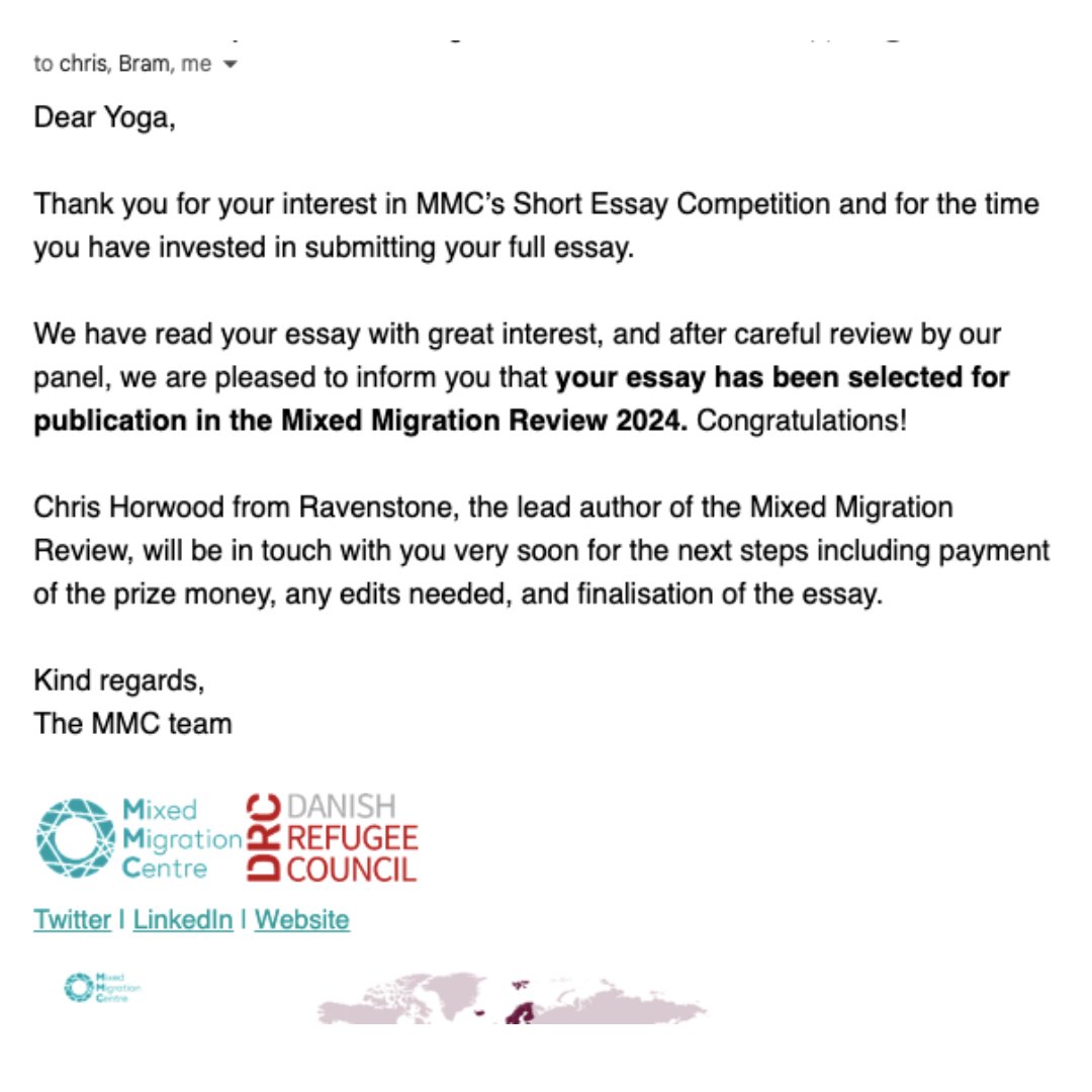 My essay titled "How do we study the social integration of temporary migrants?" won the Mixed Migration Centre short essay competition, which saw over 300 submissions from Asia, Africa, &amp; Latin America.