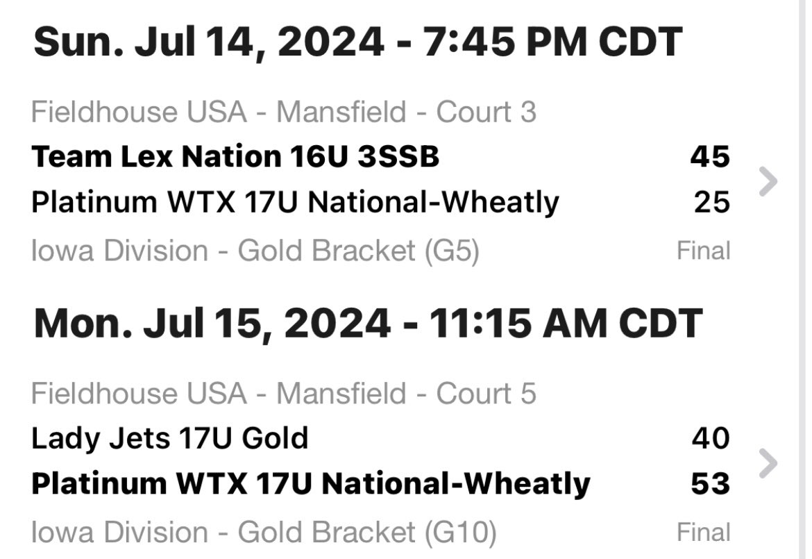 A big THANK YOU to every coach who came to watch our girls this weekend! Hopefully you liked what you saw and this phone will keep ringing! 3rd place in a tough division. Proud of WTX!
