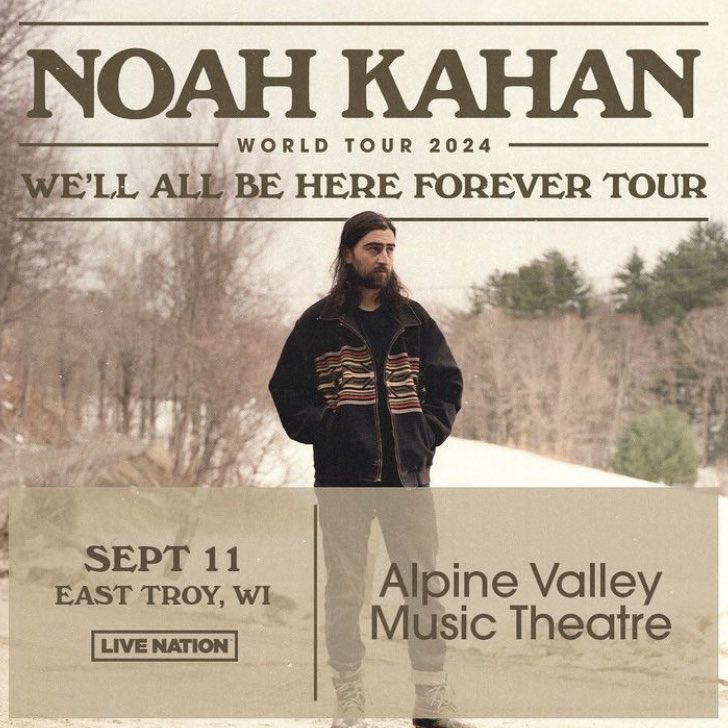 NoahKahanNation's tweet photo. 🏟️| The Alpine Valley show has been rescheduled to September 11th. All tickets will be honored, and refunds are available at point of purchase. https://t.co/2IGCnoeYTq