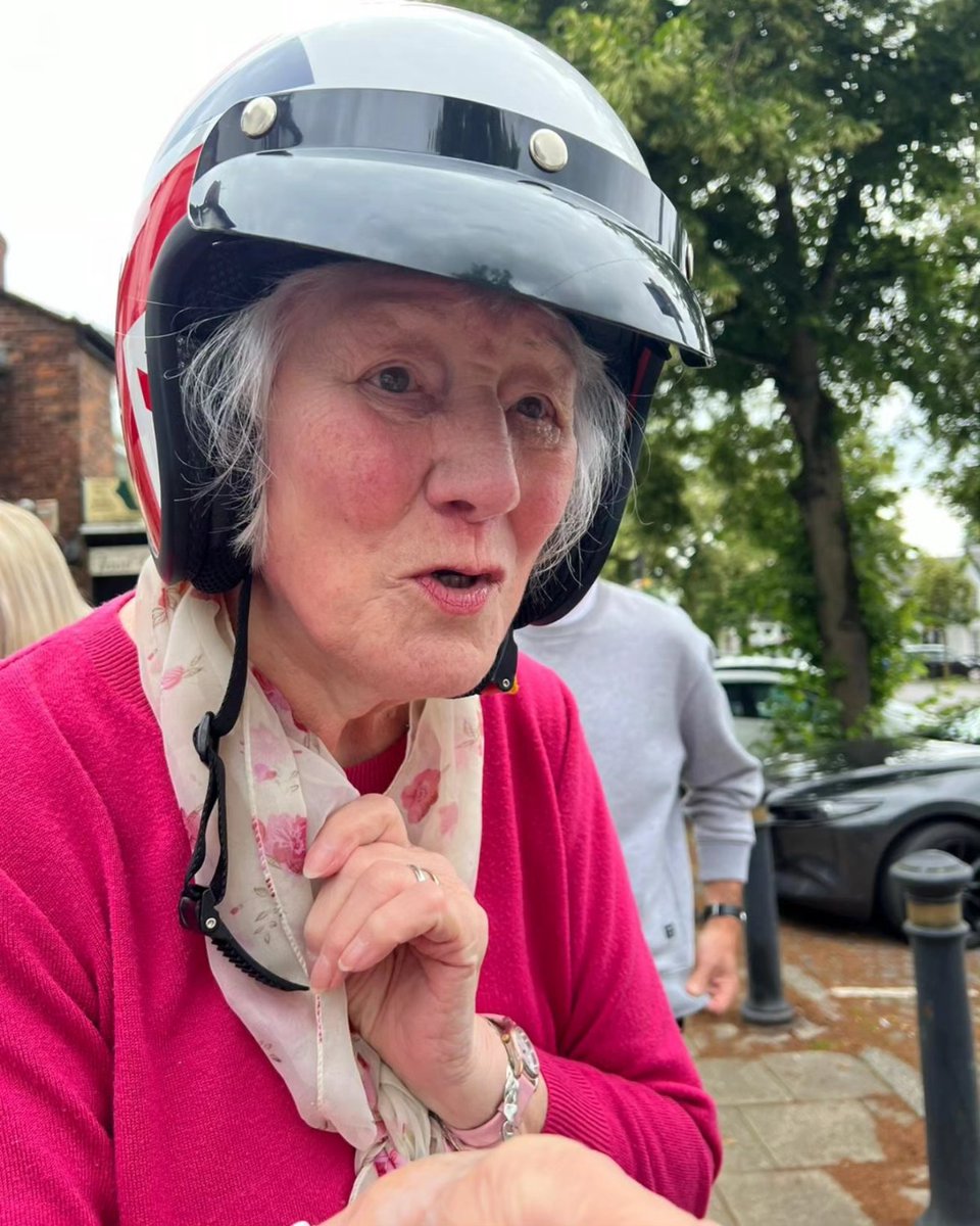 Dazzym's tweet photo. So a few months ago I was speaking to a couple in the pub who I know and they told me that their 88 year old mother was coming up from London in July and that her husband and brother (who have passed) used ride motorcycles and she loved going on them. So I did this. https://t.co/6cGyV6xMvx