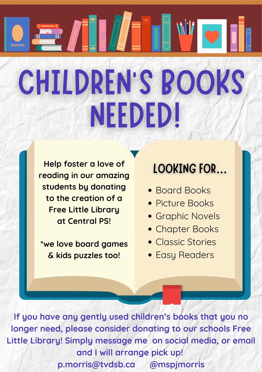 The simple “free books” table at school is expanding into a full Free Little Library for our students <a href="/central_public/">Central Public</a> <a href="/CentralPSLLC/">CentralLLC</a> in Woodstock, ON. Too many of our students don’t have the money at home for “extravagances” such as books. Please consider donating!! #books4all