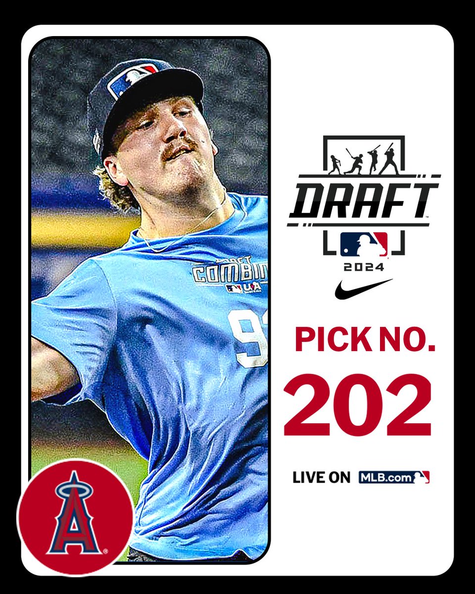 MLB Draft (@mlbdraft) on Twitter photo With their 7th-round pick (No. 202 overall), the <a href="/Angels/">Los Angeles Angels</a> select <a href="/BeaverBaseball/">Oregon State Baseball</a> right-handed pitcher Bridger Holmes, No. 192 on the Top 250 Draft Prospects list.
Watch LIVE: atmlb.com/3zJ3gua With their 7th-round pick (No. 202 overall), the <a href="/Angels/">Los Angeles Angels</a> select <a href="/BeaverBaseball/">Oregon State Baseball</a> right-handed pitcher Bridger Holmes, No. 192 on the Top 250 Draft Prospects list.
Watch LIVE: atmlb.com/3zJ3gua