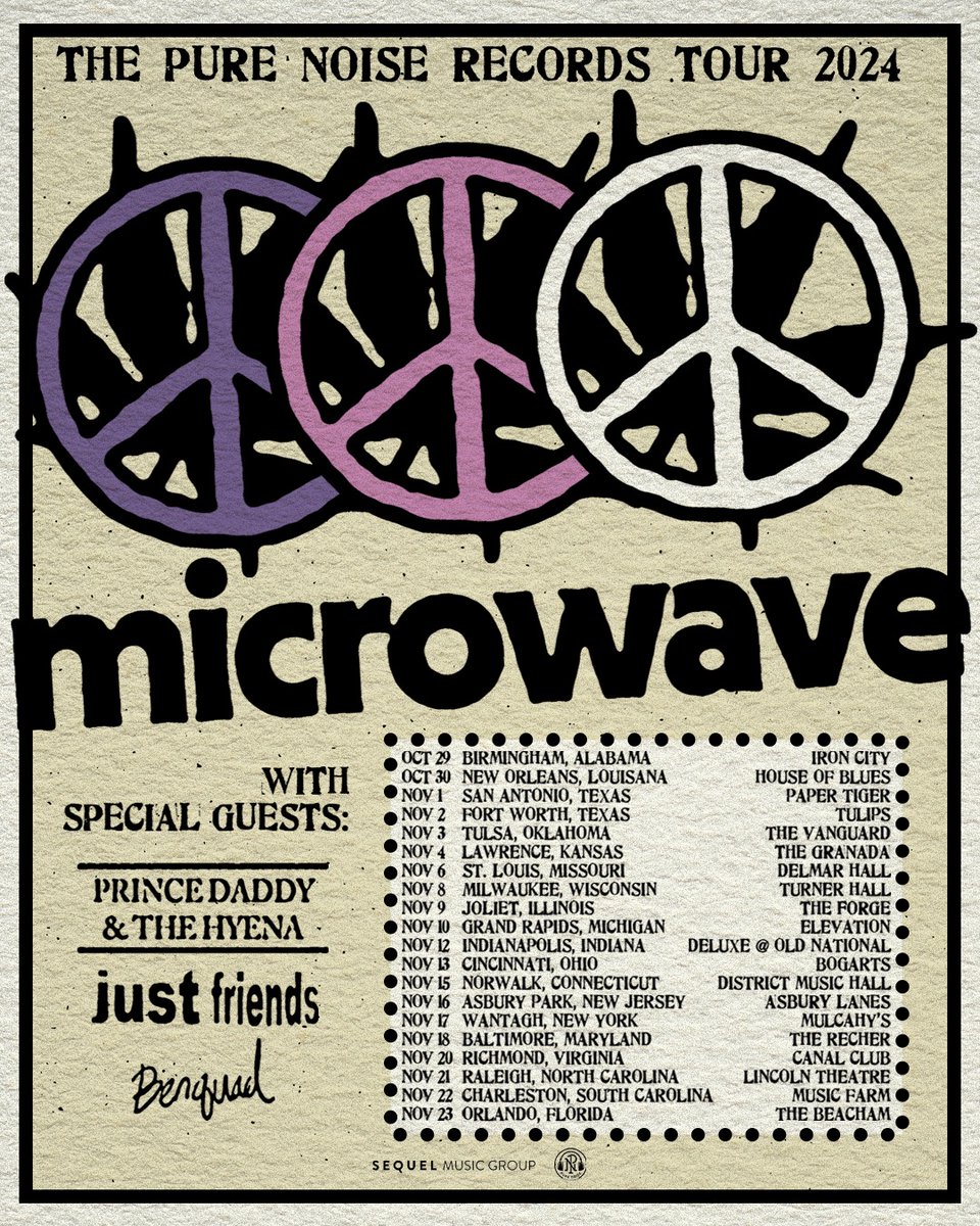 microwaveatl's tweet photo. We’re excited to announce that we're heading out this fall with @Pdaddynthehyena, @JFCREWBABY, and @benquadok!

Limited VIP packages are on sale now at https://t.co/vt5UVFBEw8. Tickets on sale Friday at noon local. LFG🔥 https://t.co/hVtxSQEs0j