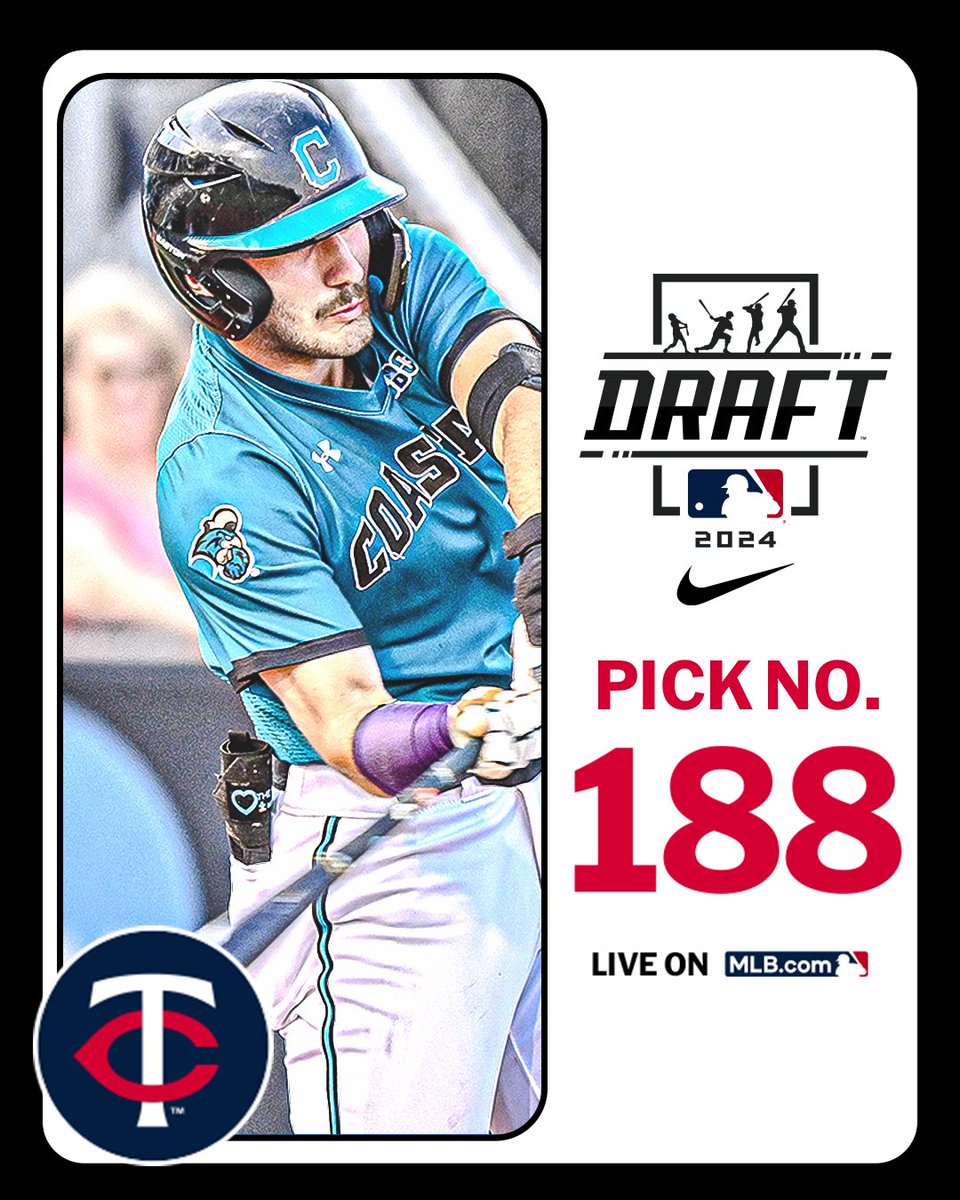MLB Draft (@mlbdraft) on Twitter photo With their 6th-round pick (No. 188 overall), the <a href="/Twins/">Minnesota Twins</a> select <a href="/CoastalBaseball/">Coastal Carolina Baseball</a> catcher Derek Bender, No. 189 on the Top 250 Draft Prospects list.
Watch LIVE: atmlb.com/3zJ3gua With their 6th-round pick (No. 188 overall), the <a href="/Twins/">Minnesota Twins</a> select <a href="/CoastalBaseball/">Coastal Carolina Baseball</a> catcher Derek Bender, No. 189 on the Top 250 Draft Prospects list.
Watch LIVE: atmlb.com/3zJ3gua