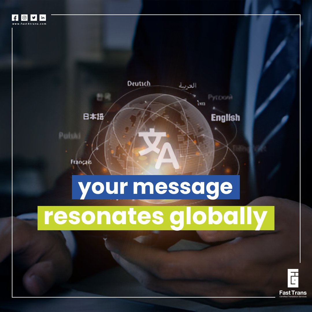 FastTrans21's tweet image. Fast Trans ensures your message resonates globally. Our ISO 9001 certified translations maintain cultural sensitivity and linguistic nuances.

#ISO9001
#accuracy
#Translation
#Fast_Trans
#TranslationServices