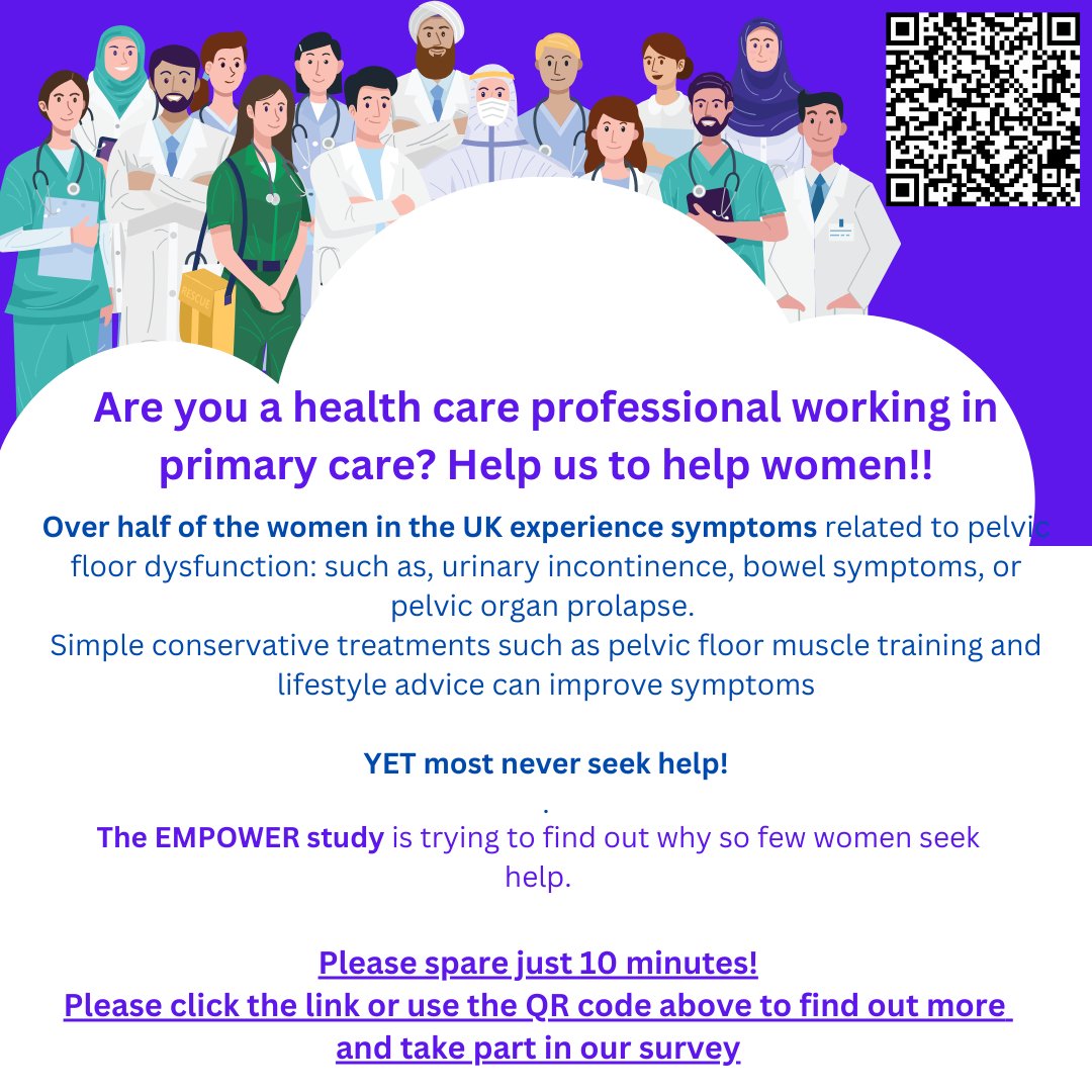 Gillian Campbell (@gilli_campbell) on Twitter photo Are you a healthcare professional working in Primary Care? Please spare just 10' of your time ot help with this importatn research!
t.ly/pDJPH
<a href="/AvrilDrummond1/">Avril Drummond💙</a> <a href="/ThePOGP/">POGP</a> <a href="/JPOGP/">POGP Journal</a> #incontinence #prolapse #oopsmoment Are you a healthcare professional working in Primary Care? Please spare just 10' of your time ot help with this importatn research!
t.ly/pDJPH
<a href="/AvrilDrummond1/">Avril Drummond💙</a> <a href="/ThePOGP/">POGP</a> <a href="/JPOGP/">POGP Journal</a> #incontinence #prolapse #oopsmoment