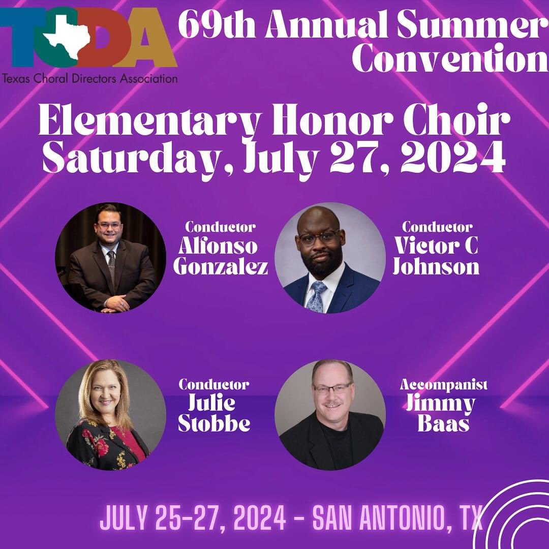 Julie Stobbe (@jstobbe11) on Twitter photo Humbled & honored to represent <a href="/ConroeISD/">Conroe ISD</a> next week as a conductor for the Texas Elem. Honor Choir in SATX! Grateful to work with fabulous students and committed colleagues. #steAm #musicmatters #TCDA2024 Humbled & honored to represent <a href="/ConroeISD/">Conroe ISD</a> next week as a conductor for the Texas Elem. Honor Choir in SATX! Grateful to work with fabulous students and committed colleagues. #steAm #musicmatters #TCDA2024