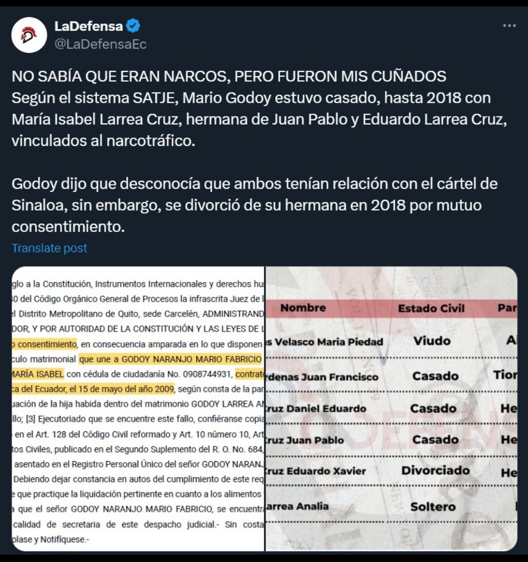 El flamante presidente de <a href="/CJudicaturaEc/">Consejo de la Judicatura</a>, fue pariente de los narcos que defendió.
Solo en Ecuador