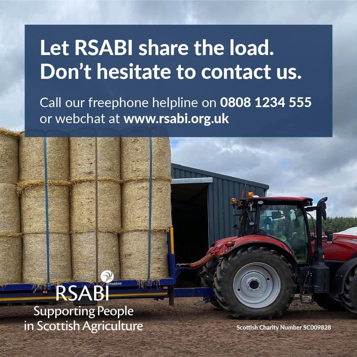 Feeling overwhelmed…? 💙 Please let us share the load. Last year RSABI provided more than 1000 counselling sessions - arranged quickly with no fuss and completely free to people in Scottish agriculture. Feedback from farmers and crofters is that counselling really helps get them