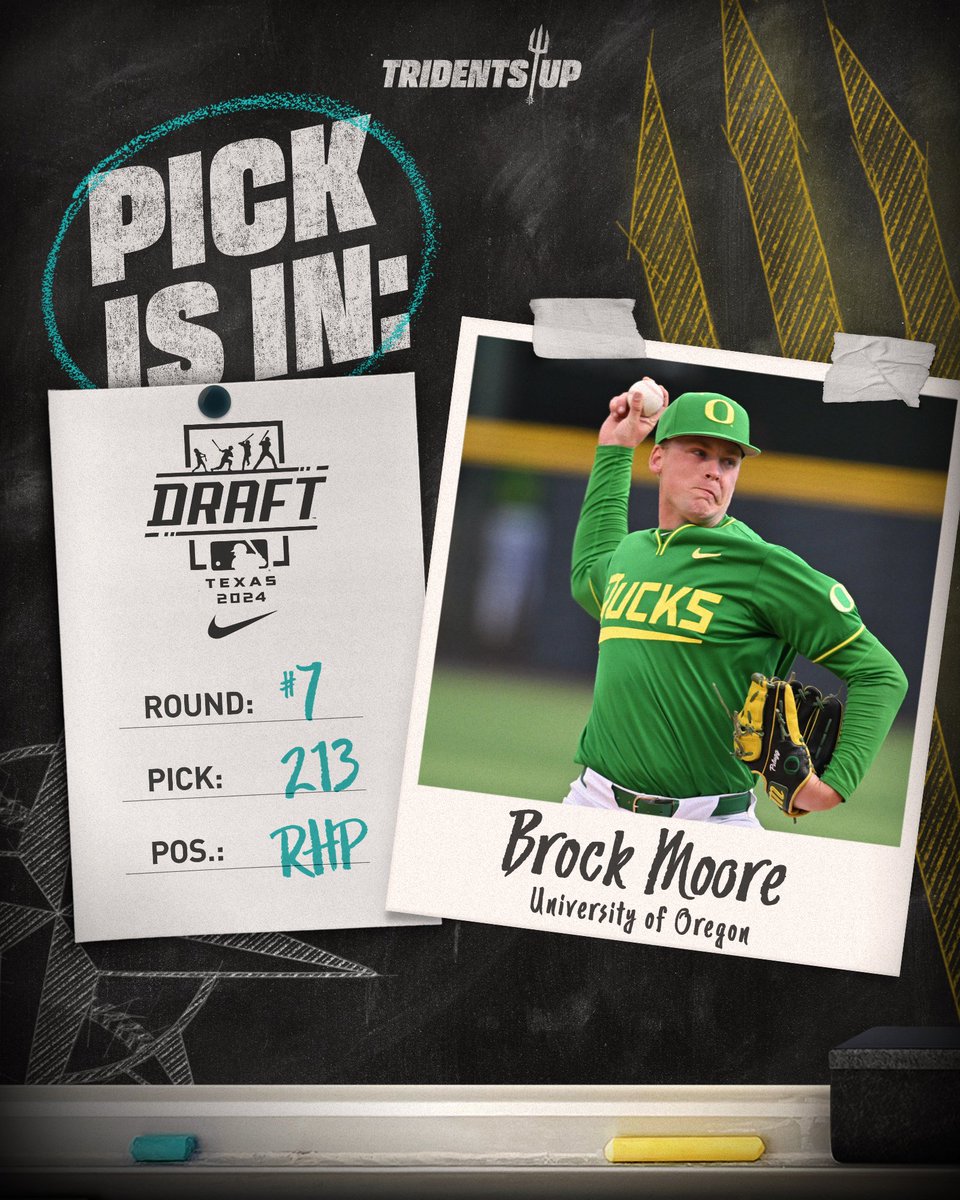 Staying in the PNW 🧭

With our 7th-round pick of the 2024 #MLBDraft, we’ve selected <a href="/brock_moore81/">Brock Moore</a>, a RHP from <a href="/OregonBaseball/">Oregon Duck Baseball</a>. #TridentsUp