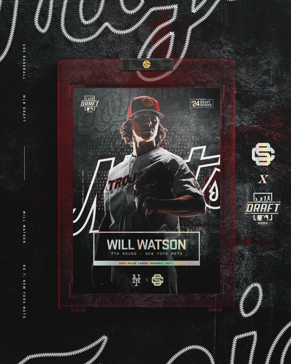 USC Baseball (@usc_baseball) on Twitter photo Another Trojan off the board! Congrats <a href="/willll_watson/">Will Watson</a> on being selected by the <a href="/Mets/">New York Mets</a>! 🙌💎✌️
#FightOn // #USCtotheMLB Another Trojan off the board! Congrats <a href="/willll_watson/">Will Watson</a> on being selected by the <a href="/Mets/">New York Mets</a>! 🙌💎✌️
#FightOn // #USCtotheMLB