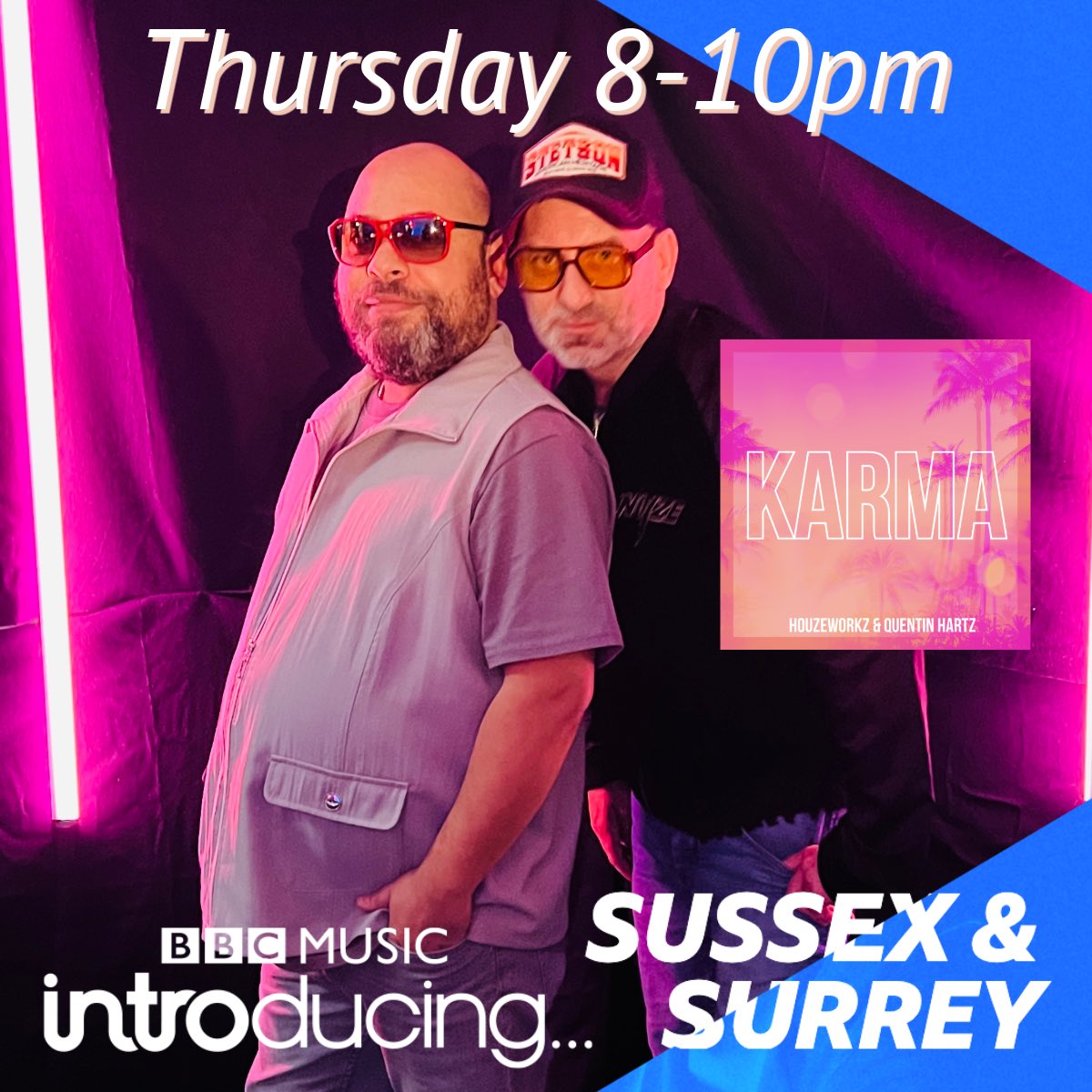 houzeworkz's tweet photo. Tune In Thursday 8-10 pm BBC Introducing Surrey @ Sussex Featuring The New Single “Karma”  with @QuentinHartzUK 🕺🏻🕺🏻

Big thanks for @melitaradio for adding the track 🙌❤️

Listen in Surrey 104-104.8 FM @BBCSounds 

https://t.co/t3TzEjoAO0
 
#NewMusic #bbcintroducing #bbcsounds https://t.co/xjM9zueLGy