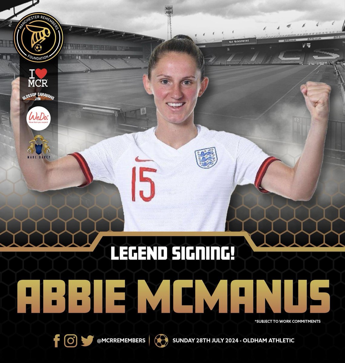 Delighted to have former <a href="/Lionesses/">Lionesses</a> 🌟join us !

Something we’ve been trying hard to do is encourage females to be part of our event as we are wholly inclusive. To have <a href="/Abss_5/">Abbie McManus</a> join us is truly something we are proud of! 

 🎟️  £10 adults £5 U16’s

oldhamathletic.co.uk/tickets/manche…