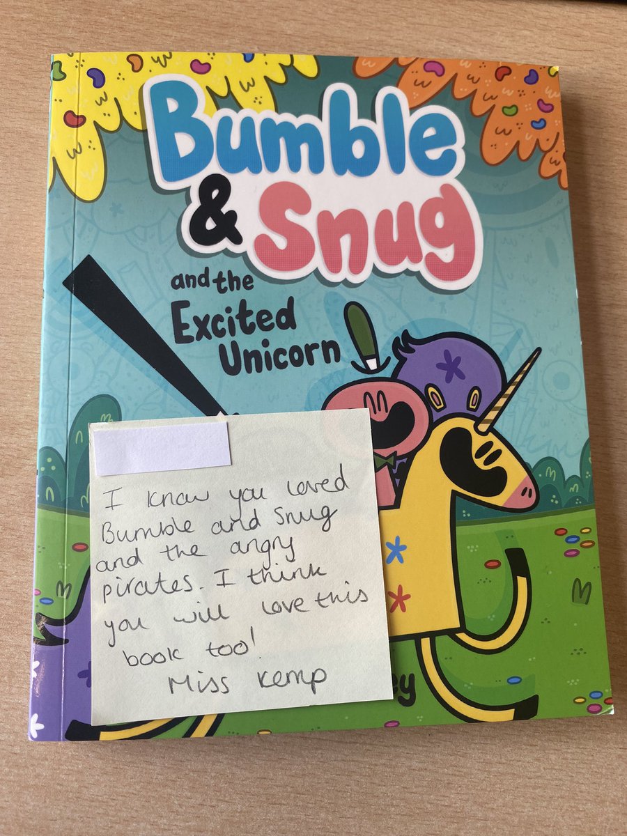 HBMissKemp's tweet photo. A personalised book recommendation for a Year 2 pupil this morning. She loved it so much she had already finished it by home time 🌟 @HartleyBrookPri @markbradleyart @OpenUni_RfP https://t.co/ZI5IbYo2NH