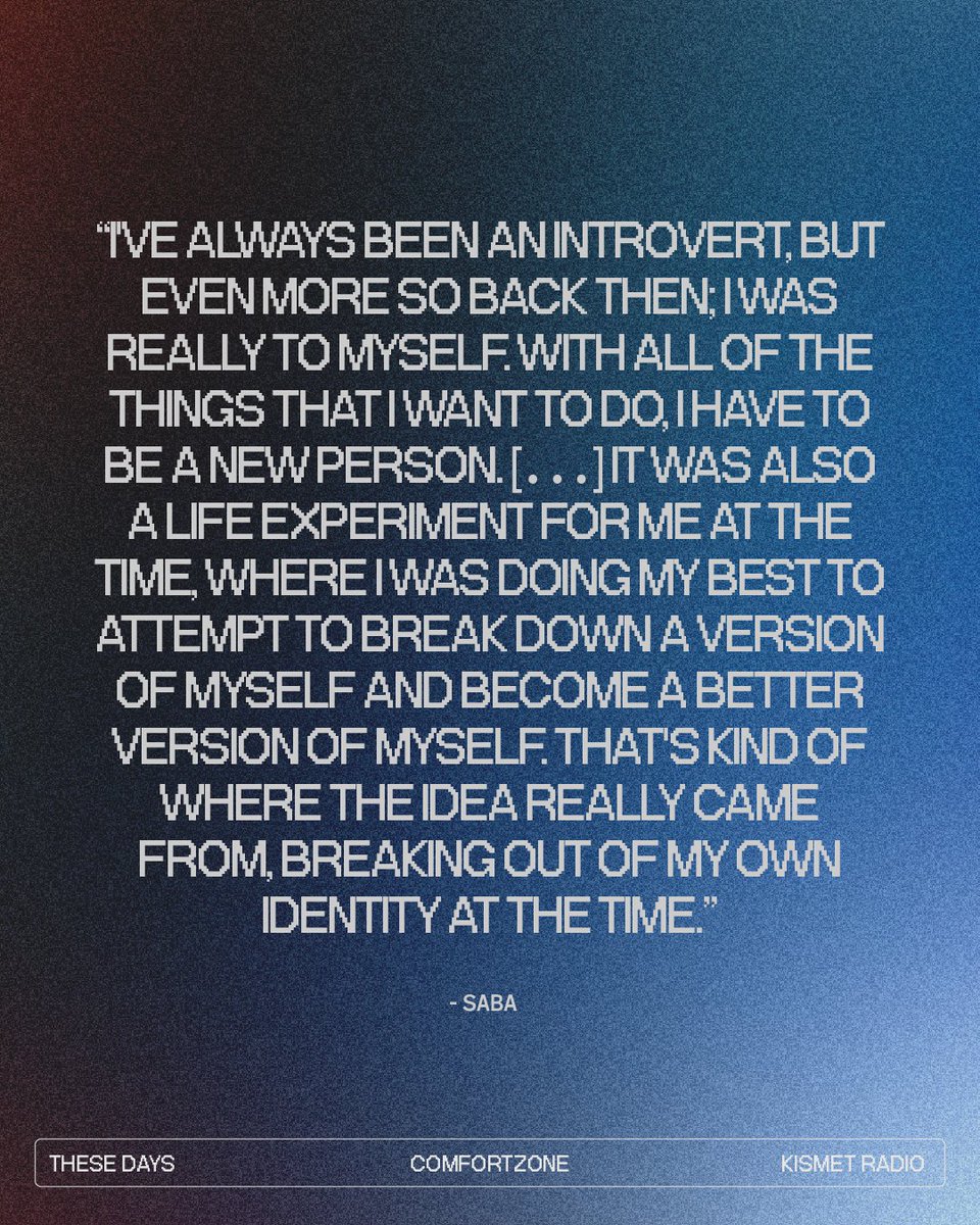 .<a href="/sabaPIVOT/">SABA</a>'s ComfortZone: An Oral History  

To celebrate its anniversary and re-release on streaming platforms, These Days and <a href="/kismetradio_chi/">kismet radio</a> interviewed 17 contributors involved in creating this Chicago cult classic.

Read: thesedaysmag.com/articles/2024/…