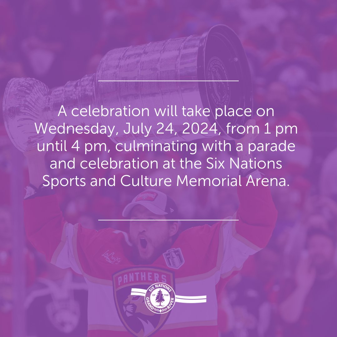 SixNationsGR's tweet photo. MEDIA RELEASE:
BRANDON MONTOUR IS BRINGING THE STANLEY CUP TO SIX NATIONS ON JULY 24 https://t.co/gmNgBCON1d