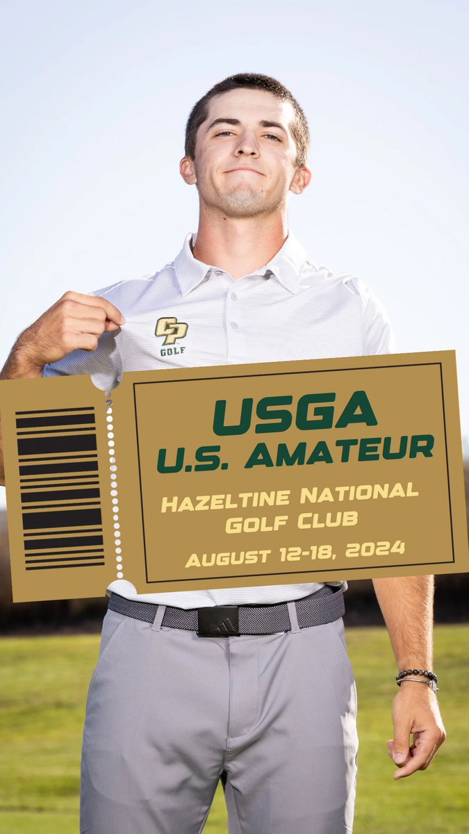 CalPolyMensGolf's tweet photo. Jackson Parrish won the Nevada State Amateur by 4 shots yesterday! Only player in the field to fire 3 rounds in the 60’s. The win booked his ticket into the US Amateur at Hazeltine National Golf Club later this summer. 
#MustangSummer2024 https://t.co/K5c0dl5Ara