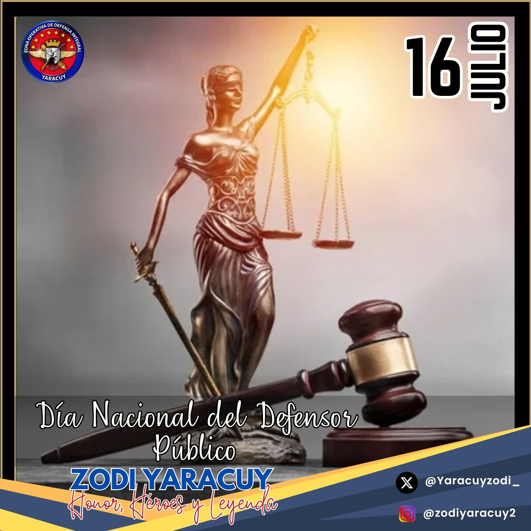 ¡Hoy #16Jul celebramos el Día Nacional del Defensor Público en honor a aquellos valientes profesionales que defienden los derechos de quienes más lo necesitan! 🙌🏽💼 Su labor es fundamental para garantizar el acceso a la justicia y la igualdad ante la ley. #DiaDelDefensorPublico