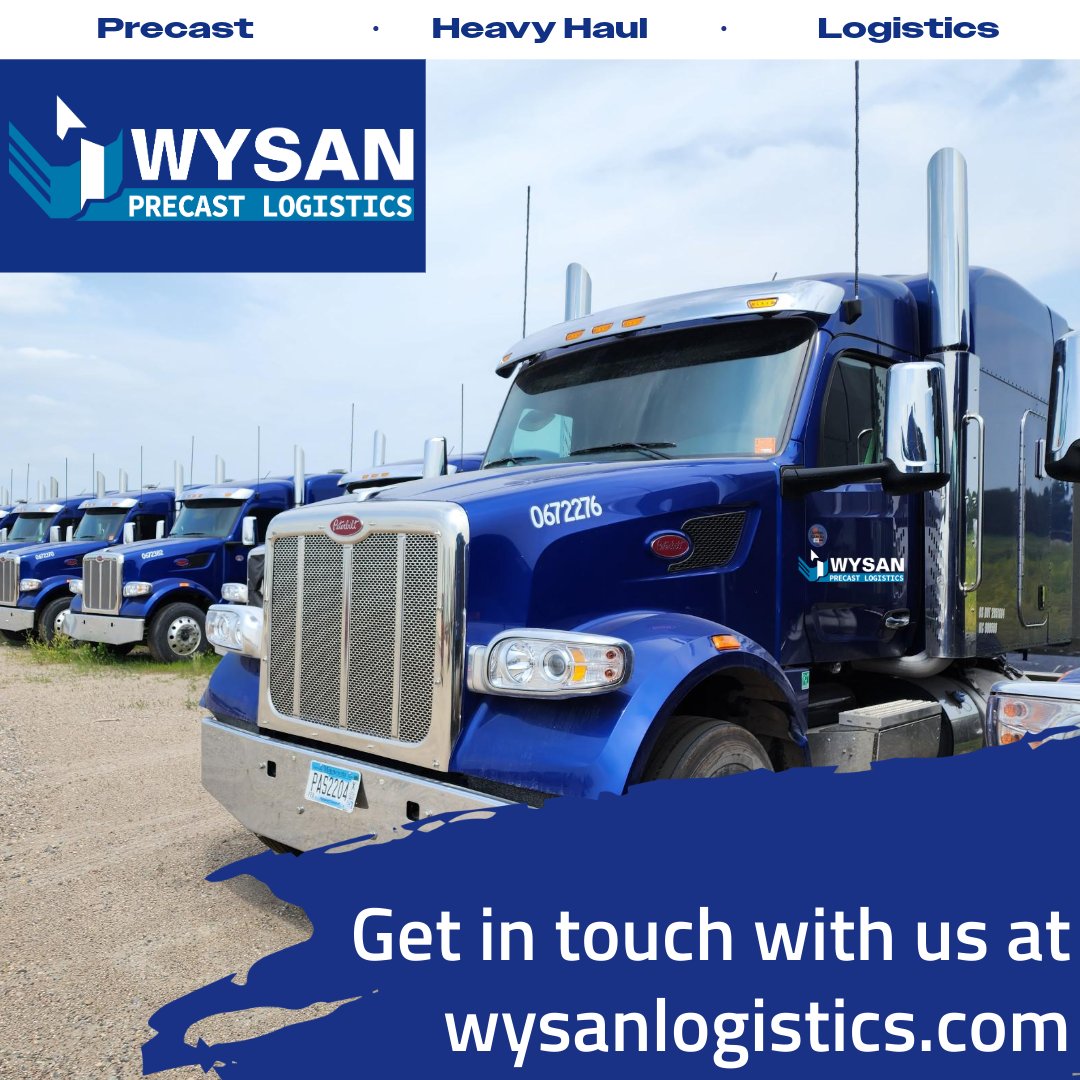 WysanLogistics's tweet photo. For all your precast transportations, heavy haul and logistics needs trust Wysan Precast Logistics! 

Learn more about our services at https://t.co/qBiZqoIEG5 

#precasttrucking #heavyhaul #logistics #wysan #precast https://t.co/OeT47kLiNf