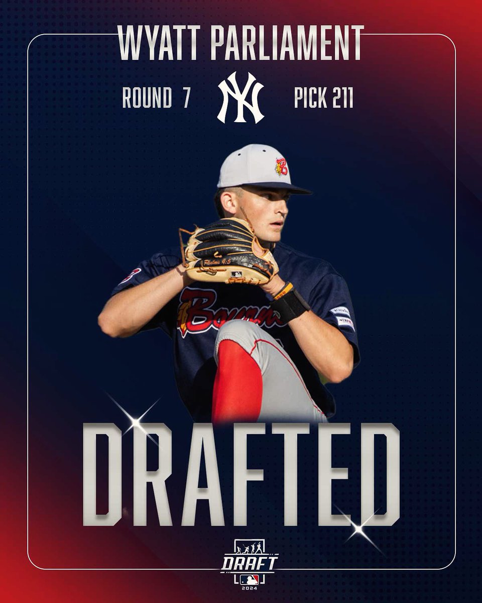BourneBraves's tweet photo. Huge congratulations to Wyatt Parliament on being drafted by the New York Yankees!!

Parliament was another big presence on the mound this 2024 season for the Bravos‼️‼️ https://t.co/EUUgDvRdqX