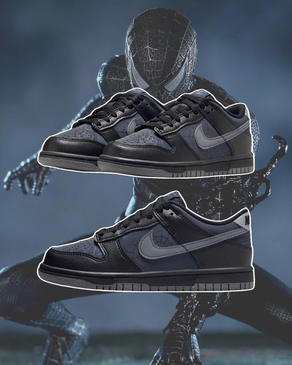 FIRST LOOK: The Nike Dunk Low inspired by Spider-Man's "Black Symbiote" suit which is scheduled to release at the end of 2024