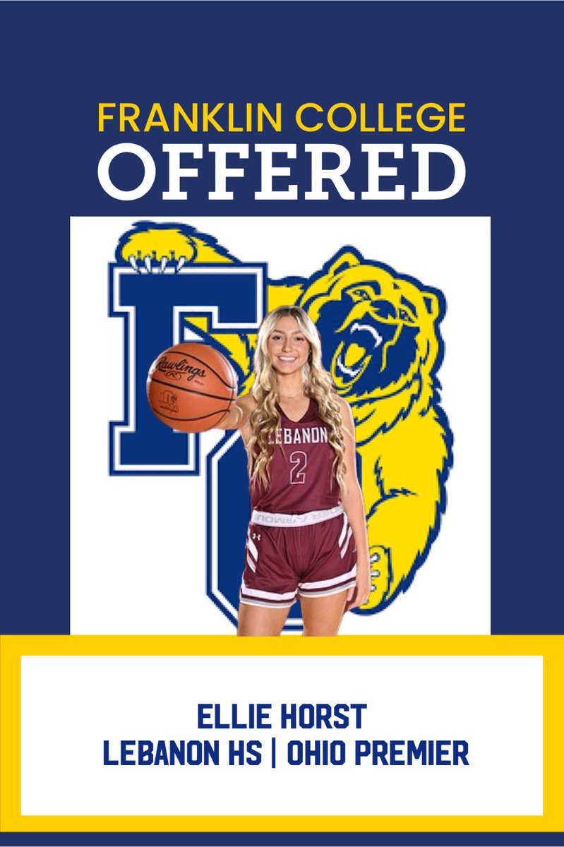 Ellie Horst (@elliehorst2) on Twitter photo After a great conversation today with Coach Jess, I am blessed to have received an offer to continue my athletic and academic career at Franklin College! Thank you so much for this opportunity!! @FCGrizWBB <a href="/_CoachJess/">Jess Darmelio</a> <a href="/LebanonGBK/">Lebanon Lady Warriors</a> <a href="/OhioPremierBas1/">Premier Basketball</a> After a great conversation today with Coach Jess, I am blessed to have received an offer to continue my athletic and academic career at Franklin College! Thank you so much for this opportunity!! @FCGrizWBB <a href="/_CoachJess/">Jess Darmelio</a> <a href="/LebanonGBK/">Lebanon Lady Warriors</a> <a href="/OhioPremierBas1/">Premier Basketball</a>