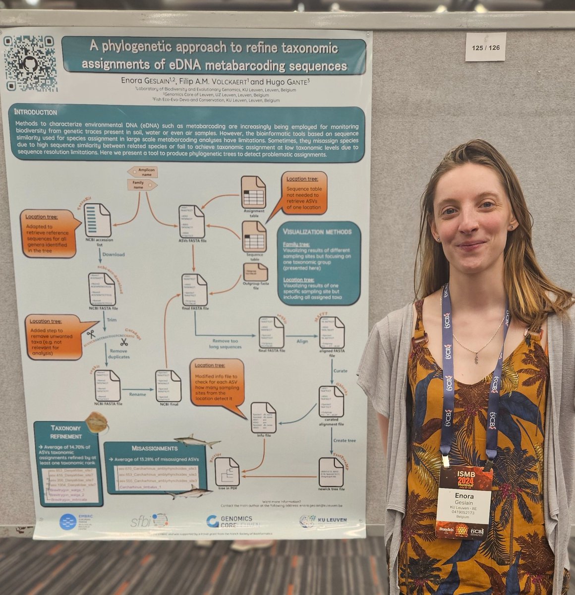 Enora Geslain (@eg_bioinfo) on Twitter photo I'm happy to be at #ISMB2024 in #Montréal 🇨🇦 to present the tool I developped 👩💻 to check/refine the assignments of #metabarcoding analyses through a #phylogenetic approach!
The tool is available here: github.com/Enorya/Phylo-t…
<a href="/EmbrcBelgium/">EMBRCBelgium</a> <a href="/SfbiFr/">SFBI</a> <a href="/LBEG_Lab/">Laboratory of Biodiversity & Evolutionary Genomics</a> <a href="/BiologyKULeuven/">Biology | KU Leuven</a> I'm happy to be at #ISMB2024 in #Montréal 🇨🇦 to present the tool I developped 👩💻 to check/refine the assignments of #metabarcoding analyses through a #phylogenetic approach!
The tool is available here: github.com/Enorya/Phylo-t…
<a href="/EmbrcBelgium/">EMBRCBelgium</a> <a href="/SfbiFr/">SFBI</a> <a href="/LBEG_Lab/">Laboratory of Biodiversity & Evolutionary Genomics</a> <a href="/BiologyKULeuven/">Biology | KU Leuven</a>
