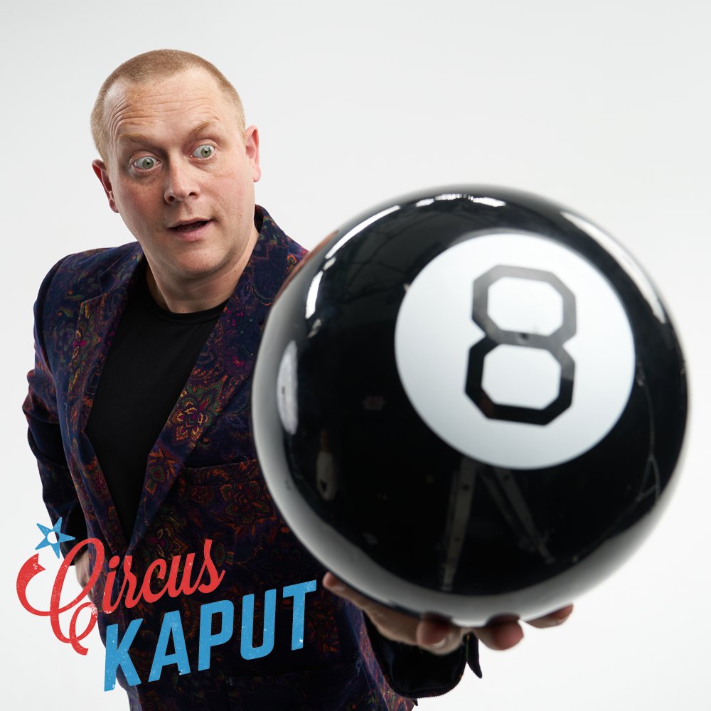 Stlouismagician's tweet image. OMG Josh: I couldn't read my email so I asked my Magic 8-Ball what was wrong.  It told me, "Outlook unclear." 🤦‍♀️ #omgjosh #comedymagic #circuskaput