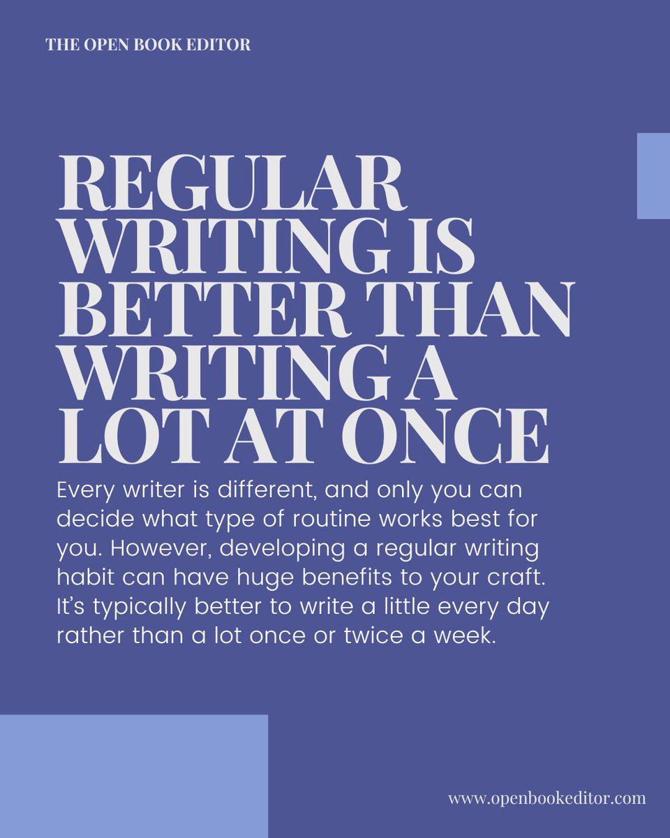 openbookeditor's tweet photo. Sometimes it’s hard to acknowledge how helpful a writing schedule is when we’re feeling unmotivated,  so here are our 4 top reasons why keeping a writing schedule is so important. Scroll through to read more!  Do you think we missed one out? Let us know! https://t.co/IMUzKwaz0J