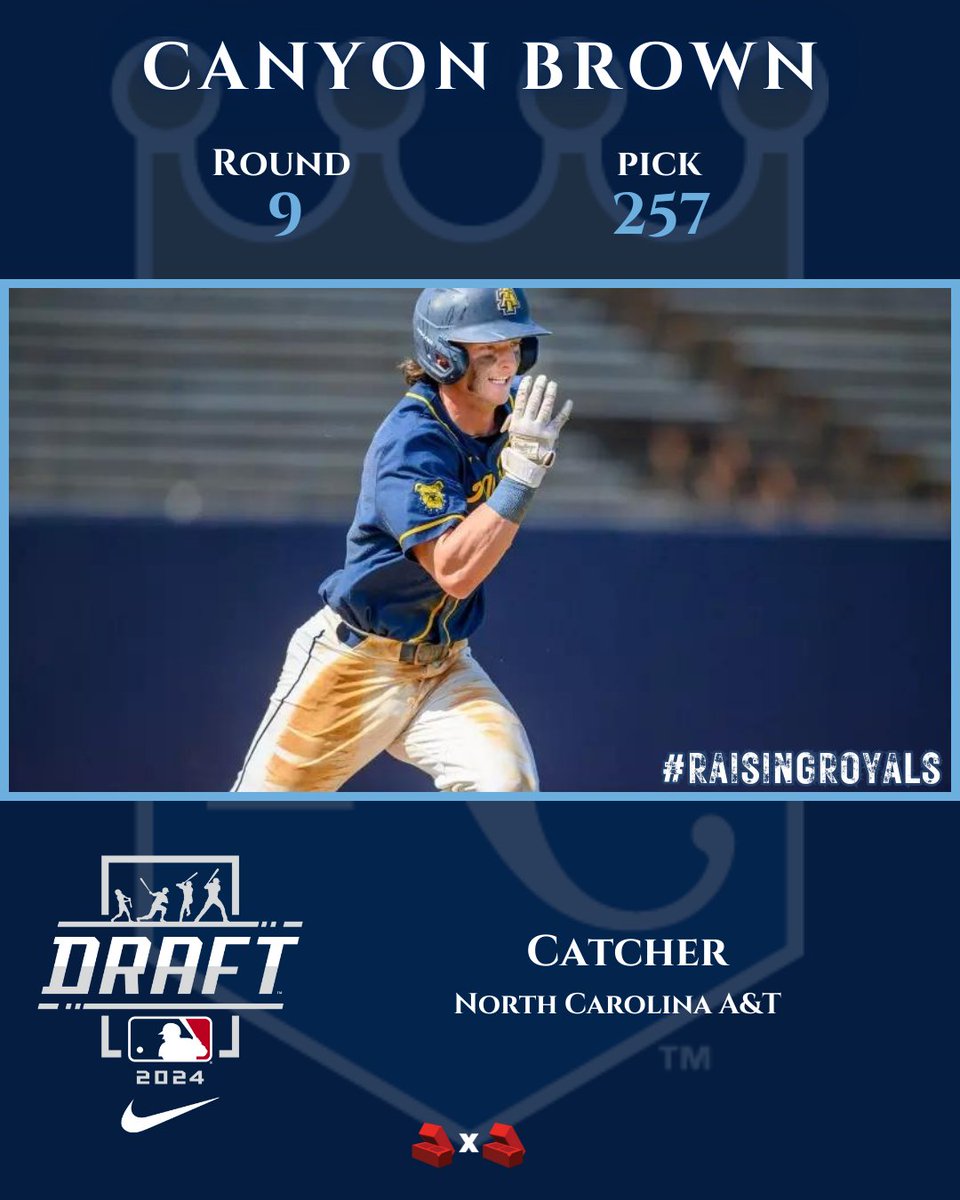 A strong backstop from North Carolina A&amp;T!

Welcome to KC, Canyon Brown!

🧱x🧱