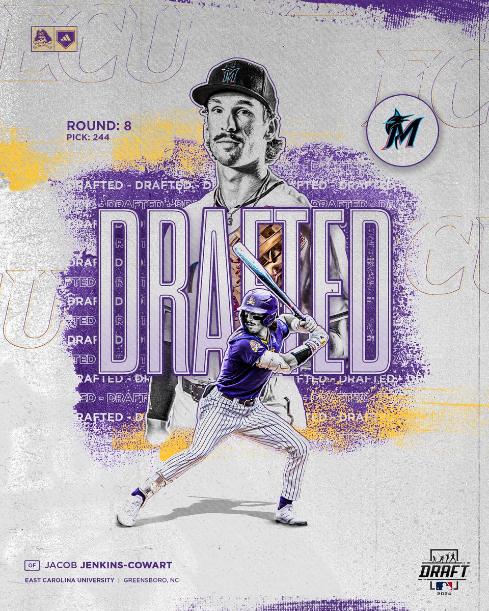ECU Baseball (@ecubaseball) on Twitter photo 𝐀𝐍𝐎𝐓𝐇𝐄𝐑 𝐏𝐈𝐑𝐀𝐓𝐄 𝐎𝐅𝐅 𝐓𝐇𝐄 𝐁𝐎𝐀𝐑𝐃
The <a href="/Marlins/">Miami Marlins</a> select <a href="/JenkinsCowart/">Jacob Jenkins-Cowart</a> with the 244th pick in the 2024 MLB Draft!👀🏴☠️
#PiratesInThePros 𝐀𝐍𝐎𝐓𝐇𝐄𝐑 𝐏𝐈𝐑𝐀𝐓𝐄 𝐎𝐅𝐅 𝐓𝐇𝐄 𝐁𝐎𝐀𝐑𝐃
The <a href="/Marlins/">Miami Marlins</a> select <a href="/JenkinsCowart/">Jacob Jenkins-Cowart</a> with the 244th pick in the 2024 MLB Draft!👀🏴☠️
#PiratesInThePros