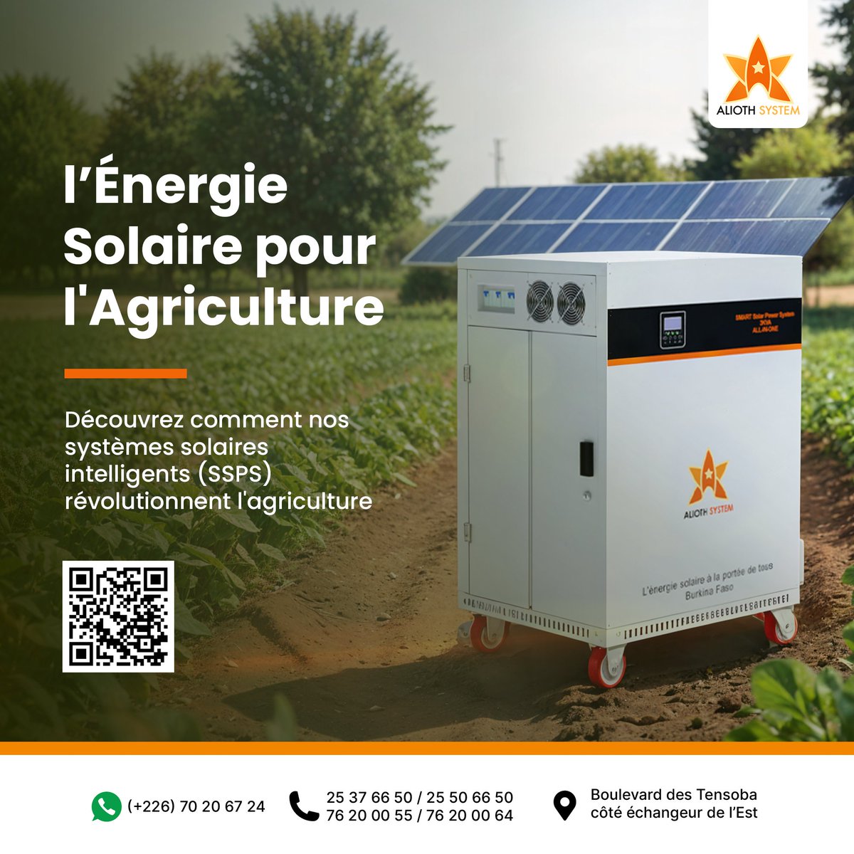 aliothsystem's tweet photo. Découvrez comment nos systèmes solaires intelligents (SSPS) révolutionnent l'agriculture en fournissant une énergie fiable pour l'irrigation, les serres, et bien plus encore. 🌱💧
Souscrivez gratuitement dès aujourd'hui sur https://t.co/IC5KGqRAtR.
#EnergieSolaire #AliothSystem https://t.co/IFORXbfYFR