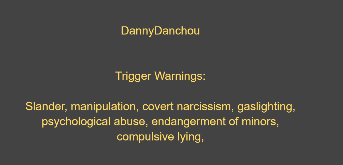 In response to the disinformation campaign against me by @/dannydanchou here is evidence. This is why I was MIA for so long &amp; I'm so glad it's off my chest. Danny once called me his best friend, so I feel for everyone who is in pain and disbelief.

docs.google.com/document/d/1hf…