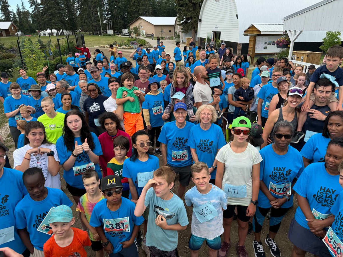 ABAdventist's tweet image. A shot from yesterday's 5K FUN RUN! 
#albertacampmeeting2024 #haystacks #5kfunrun
