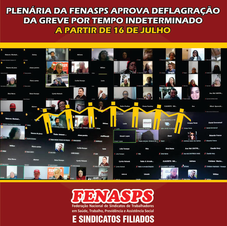 fenasps's tweet photo. Plenária da FENASPS aprova deflagração da greve por tempo indeterminado a partir de 16 de julho!
Saiba mais: https://t.co/1FFF1x1cLS
Na luta por direitos, ninguém será excluído!
✊ Seguiremos firmes em mais uma greve histórica!
#GrevenoINSS #GreveINSS https://t.co/nlY0dA41Wo