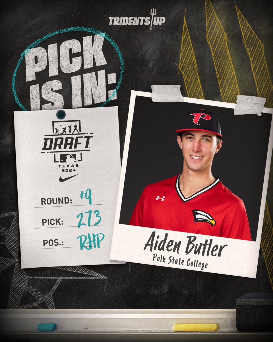 Our Eagle has landed 🦅

We’ve selected RHP <a href="/aidenbu50983682/">aiden butler</a> out of <a href="/PolkStBaseball/">Polk State Baseball</a> in the 9th round in the 2024 #MLBDraft. #TridentsUp