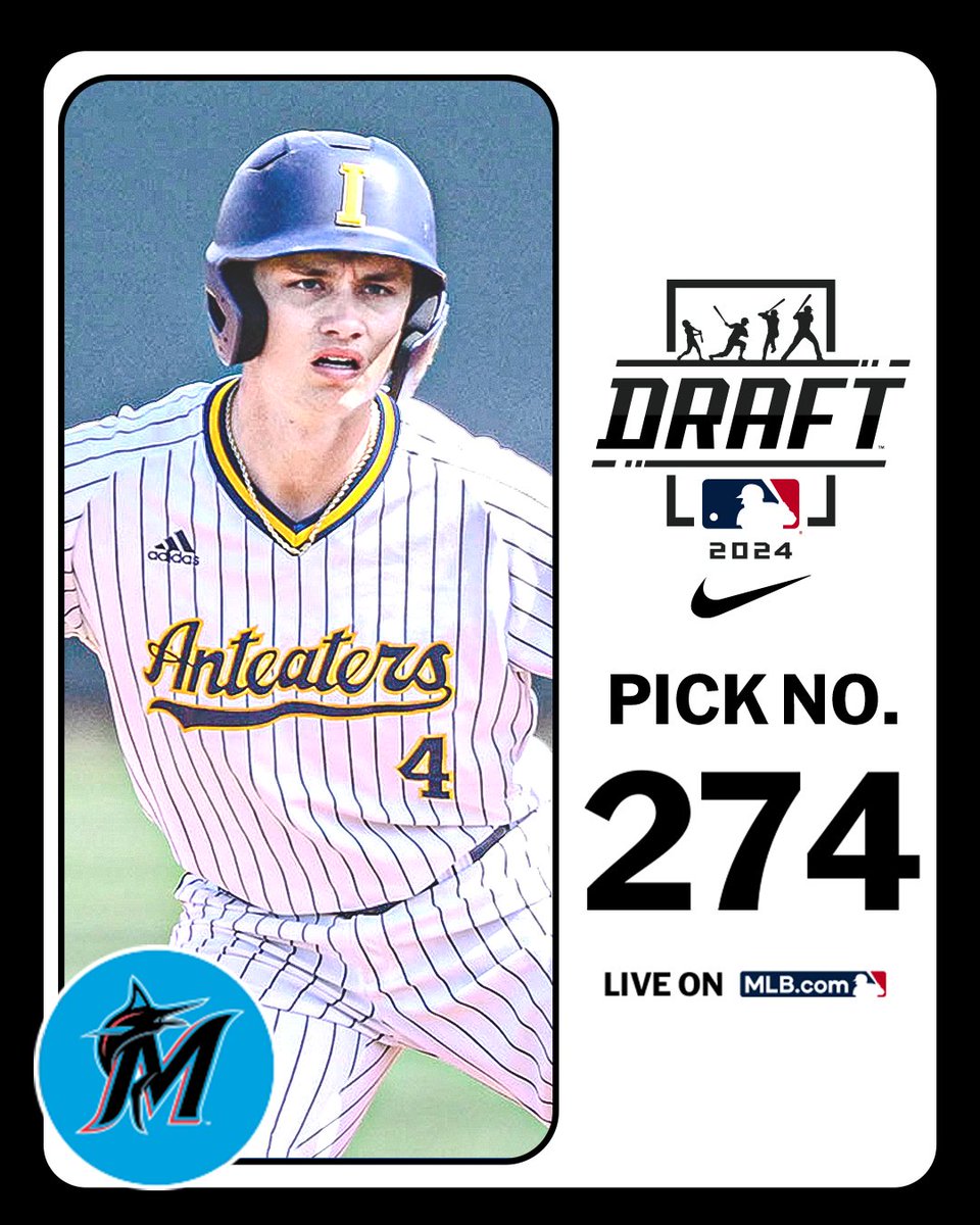 MLBDraft's tweet photo. With their 9th-round pick (No. 274 overall), the @Marlins select @UCIbsb third baseman Dub Gleed, No. 198 on the Top 250 Draft Prospects list.

Watch LIVE: https://t.co/tzt8Herv1L https://t.co/65hqmMA3YN