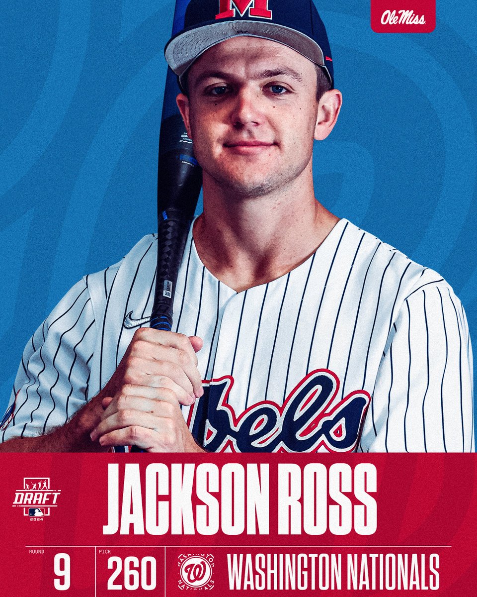 OleMissBSB's tweet image. Jackson Ross is a Washington National!

#MLBDraft24 x @Nationals