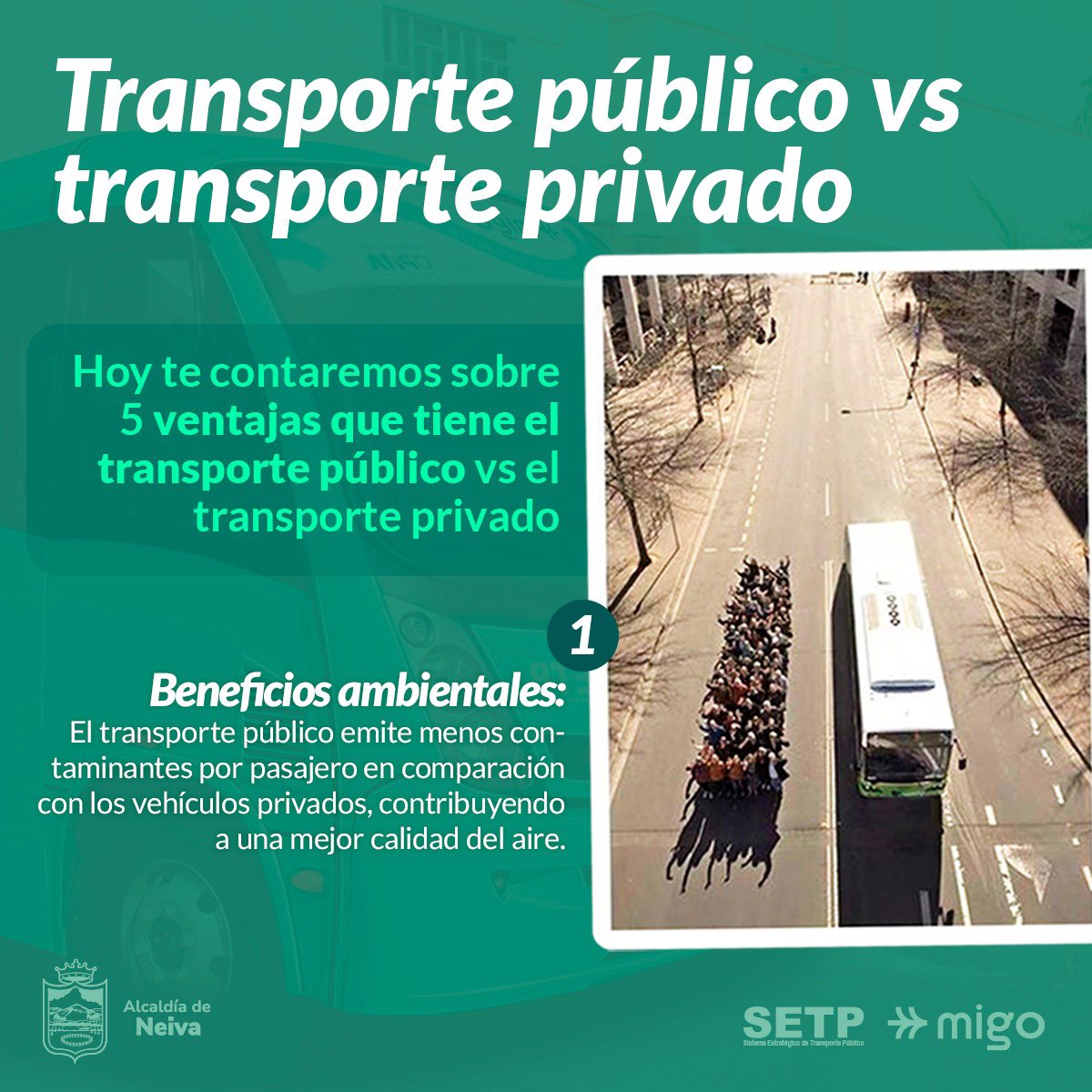 SetpNeiva's tweet photo. #Setpmigo|El uso del transporte público tiene varias ventajas y beneficios,por eso te invitamos el día 25 de julio a #movilizarte con Migo,Sistema Estratégico de Transporte Público de Neiva.Recuerda que MIGO es de todos los Neivanos. #mueveteconmigo #setpneiva @municipioneiva https://t.co/mQFuVDzD6c
